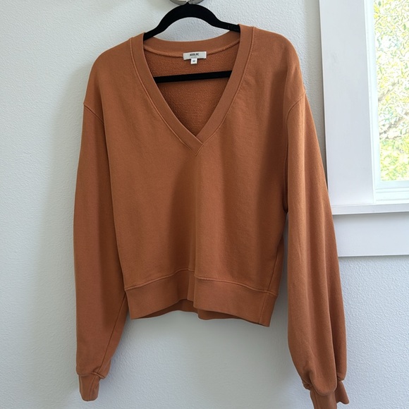 Agolde v-neck balloon sleeve sweatshirt XS - Picture 2 of 6